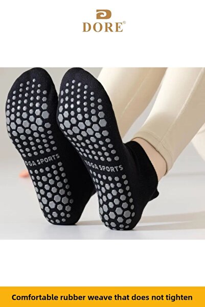 Dore Original Unisex Comfort Model 2 Pairs White Non-Slip Sole Anti-Slip Booties Socks for Pilates Yoga