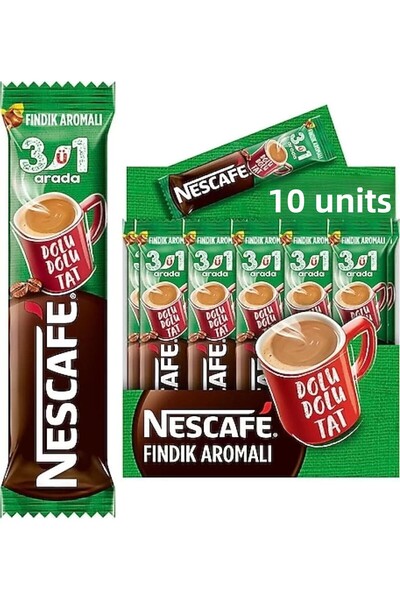 Nescafe 3 في 1 قهوة بنكهة البندق 17 جرام × 10 قطع