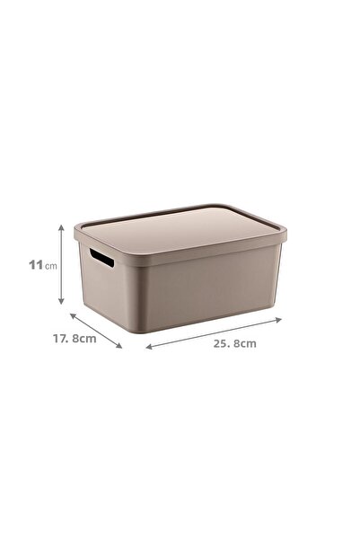 Smartware Set of 4 Stafi Multi-Purpose Box with Lid Terra 4,5 Lt