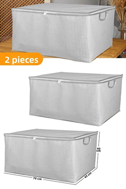 Serstil 2 τμχ - Μαξιλάρι με γκρι στίγματα / κουβέρτα Maxi Size - 70x45x40 cm