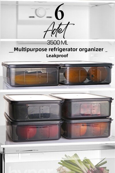 NESS HOME Set de 6 bucăți de frigider cu capacitate de 3500 ml - Organizator ...