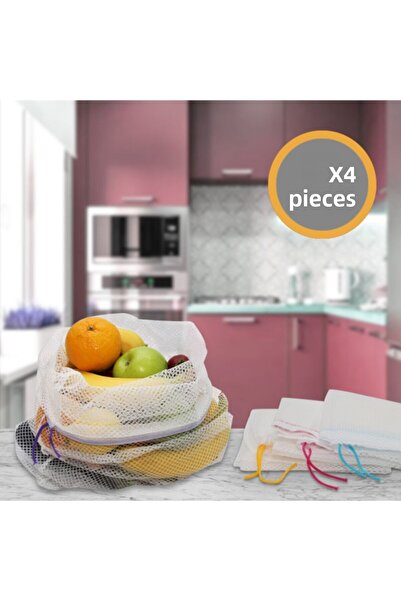 MorBebe شبكة طعام داخل الخزانة مكونة من 4 قطع (خضروات فواكه)