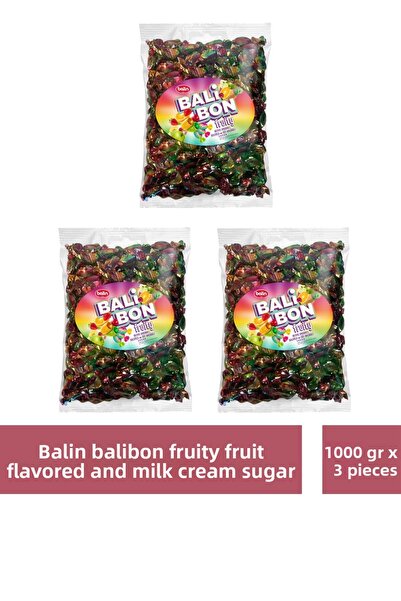 Kahve Dünyası Balin Balibon Fruity Fruit Flavored Filled Candy 1000 g X 3 Pieces