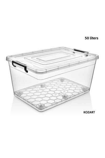 KOZART 50 Lt Rolling Storage Box 50 Lt Rolling Storage Container Large Rollin...