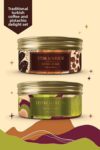 Mim and More مجموعة هدايا القهوة التركية التقليدية والفستق التركي