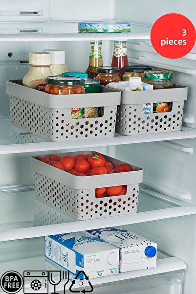 Pazarika Penta Set of 3 - Organizer Basket anD Kitchen Bathroom Organizer, Multi-purpose, Without LiD