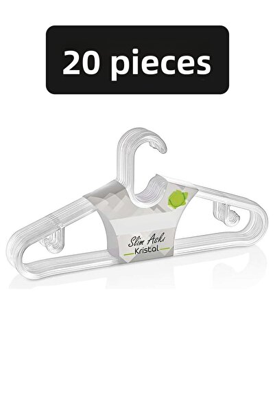 Fesya Home 20 τμχ Κρυστάλλινο πλαστικό κρεμάστρα ρούχων Κρεμάστρα ρούχων Κρεμ...