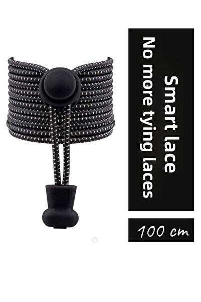 SHELAX رباط حذاء مرن ذكي قابل للقفل / رباط حذاء مرن أبيض على نقاط سوداء مستديرة