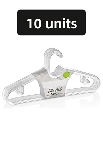 Fesya Home 10 bucăți de umerașe din plastic cristal pentru haine, umerașe pentru pantaloni, umerașe pentru fuste
