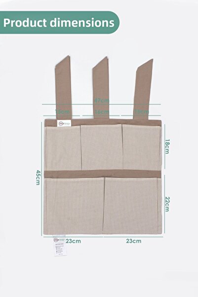 mordesign Newborn 5-Pocket Baby Room Organizer - Plaid, Svalbard Series, Brown