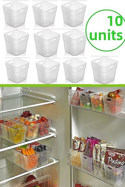 AKCAKESE 10 Pieces Refrigerator Door Organizer| Refrigerator Organizer and Bathroom Organizer