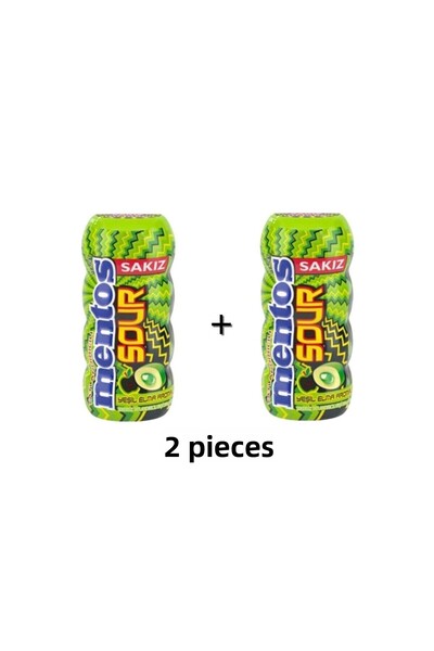 Mentos دراجي حامض بنكهة التفاح الأخضر - علكة خالية من السكر 30 جم (2 قطعة)