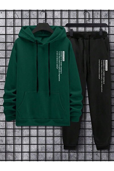 MOONBULL Men's Innovation Printed Hooded Tracksuit Set