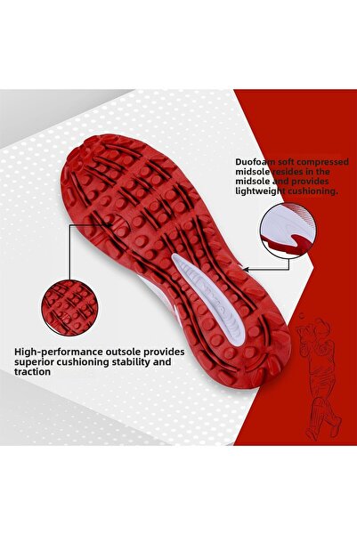 Nivia Men Crick 1000 Cricket Shoes | Aster White/red | Durable Sports Footwear | Size Uk 11