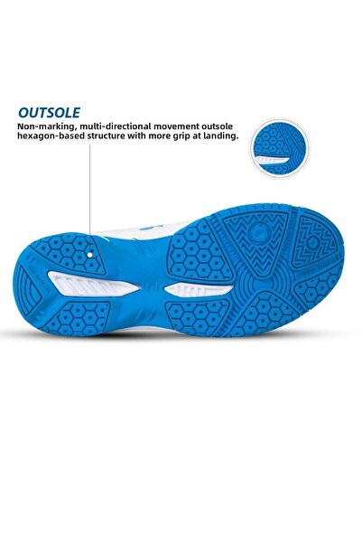 DSC Bolstr Badminton Shoes | Orange/turquoise | 11 Uk/12 Us/45 Eu | Eva | Lace-up | Ventilation