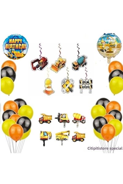 DÜVENCİ TİCARET Set de baloane din folie tematică de construcție