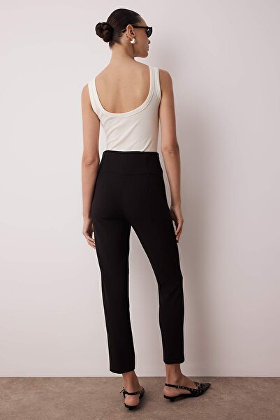 Trendyol Collection Detail šití černé cigarety v pase kalhoty z tkané látky Twoss20Pl0388