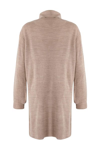 Trendyol Collection Beige Mini Knitwear Wide Fit Dress Twoaw23El00026