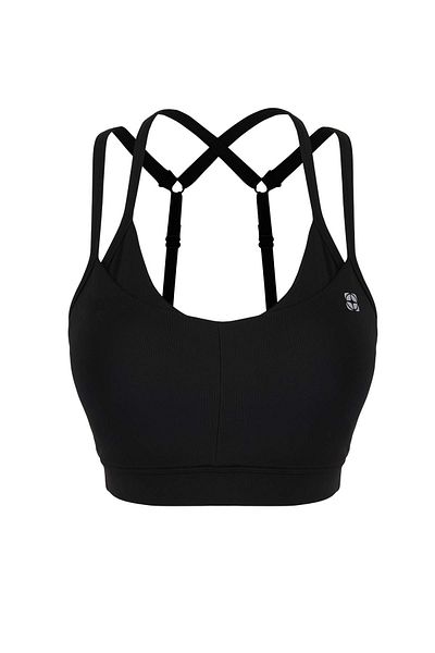 Trendyol Collection Sutien sport fără capac cu curea imprimată reflector din țesătură neagră pentru scafandru/Scuba THMAW26SS00000