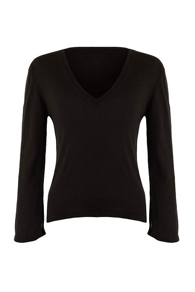 Trendyol Collection Black V-Neck Basic Knitwear Sweater Twoaw26Kz00101