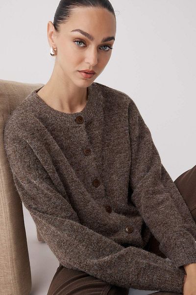 Trendyol Collection Ζακέτα πλεκτό με μάλλινο μίνκα αλπακά TWOAW26HI00089