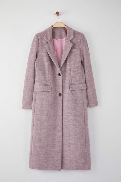 Trendyol Collection Palton lung liliac Houndstooth TWOAW26KB00047