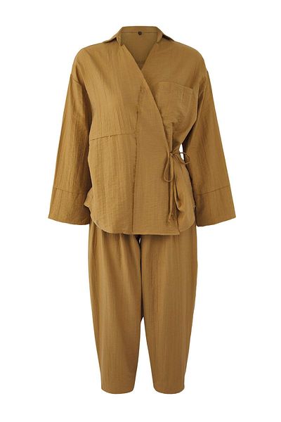 Trendyol Collection Комплект от кафяв плетен горнище - горнище TWOAW26AU00067