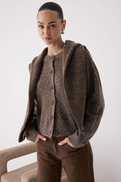 Trendyol Collection Ζακέτα πλεκτό με μάλλινο μίνκα αλπακά TWOAW26HI00089