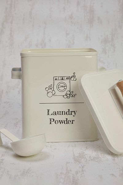 Trendyol Collection Organizator de baie din metal cu capac din lemn și recipient de depozitare pentru detergentTPHSS25OD00000