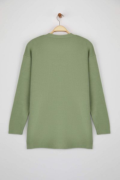 Trendyol Modest Mint Gold Buttoned Knitwear Cardigan Tctaw26Th00000