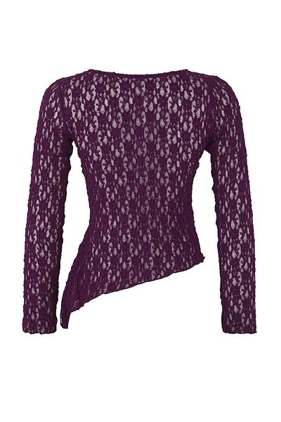 Trendyol Collection Bluză tricotată asimetrică din dantelă prune TWOAW26BZ00028