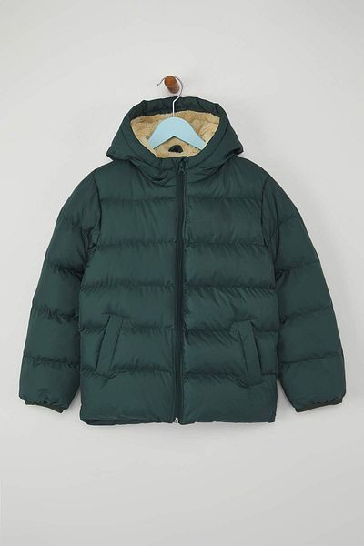 TRENDYOLKIDS Унисекс детско яке с качулка и дълъг ръкав, зелено*001 TKDAW26MO00008