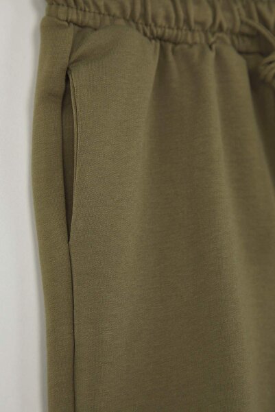 TRENDYOLKIDS Khaki-Anthracite Plain Knitted Shorts & Bermuda Tkdss25Sr00003