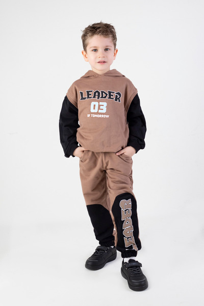 Harika KIDS Boy's Leader Printed Knitted Basic Σετ φόρμας