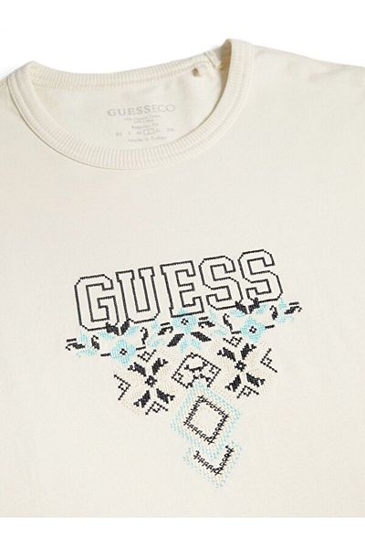 Guess Тениска с дълъг ръкав и принт Ss Cn Triangle Erkek Regular Fit