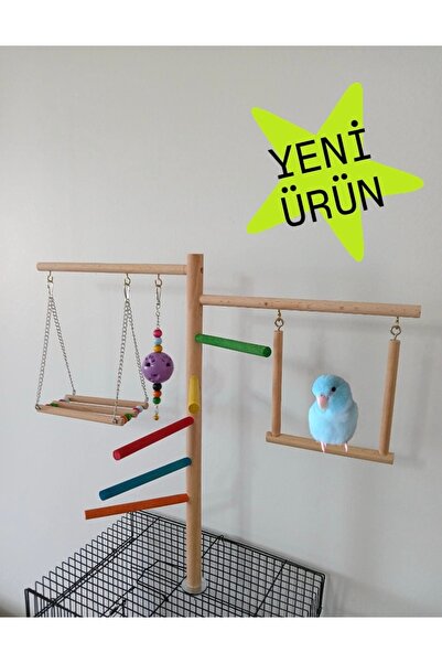 ADAPATİ PET AHŞAP KUŞ OYUN TÜNEĞİ