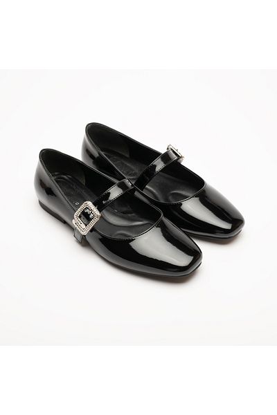 Sister in Love Gianna Patent Leather Buckle Ballerinas