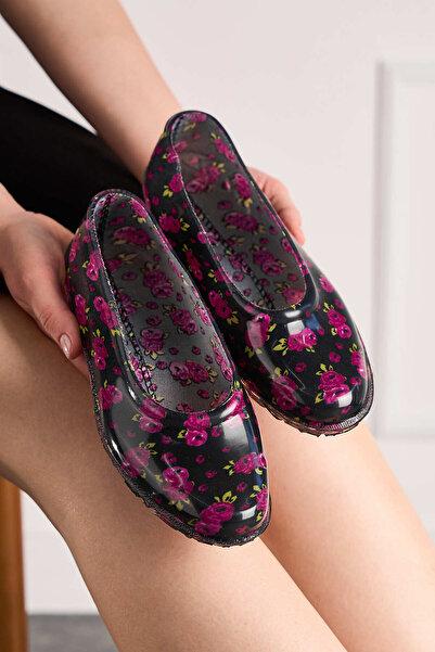 Nstil Pantofi de zi cu zi pentru femei Căptușeală florală Talpă anti-alunecare Cauciuc flexibil Plajă Grădină Câmp de lucru Sandale de mare Pantofi