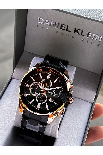 Daniel Klein ساعة يد رجالية ذات وظائف داخلية من الفولاذ للخطوبة النشطة والعريس EDK.1.10562.4