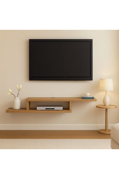 Egecan Mobilya Oak 100 cm Wall Shelf Tv Stand Tv Unit Decorative Wall Shelf Bookcase