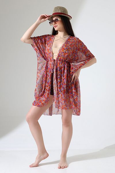 Esberin Front Lace Patterned Tulle Pareo