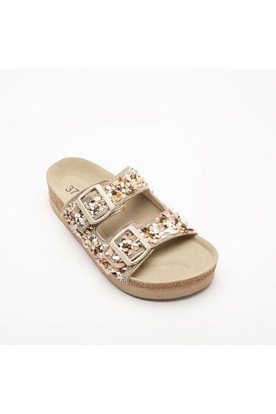 Sister in Love Morena Stone Detailed Buckle Slippers