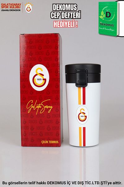 Galatasaray "Dekomus Pocket Notebook Gifted" Licensed Steel Thermos 400 ml