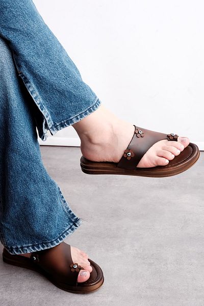 Lal Shoes & Bags Papuci de damă Arrive cu mărgele cu ochi rău-maro