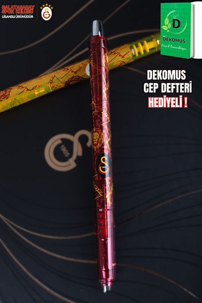 Galatasaray "Dekomus Pocket Notebook with Gift" New Season Licensed Lion Metal Touch Versatile Tip Stay