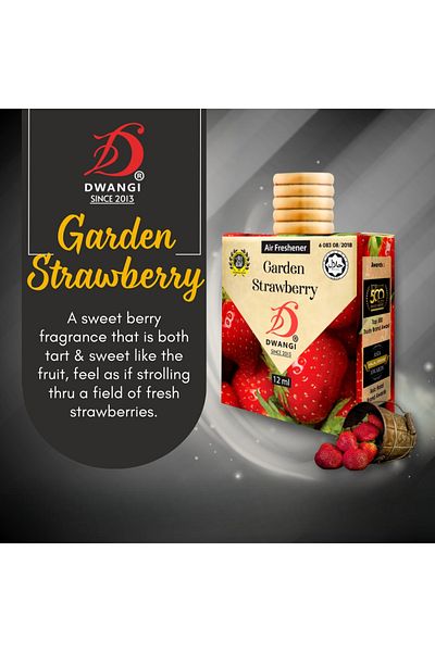 Dwangi Car Air Freshener – 12ml Long-Lasting Natural Garden Strawberry Perfume for Car & Home
