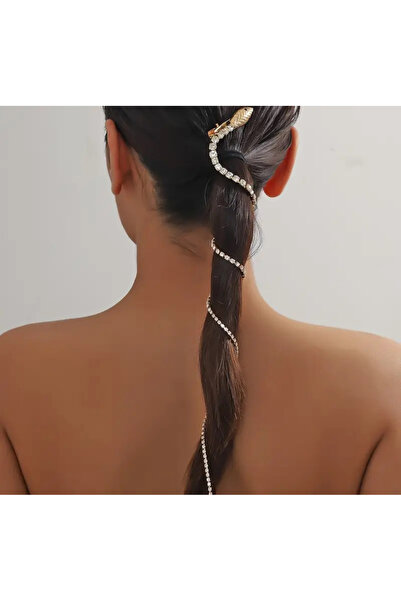 Girift Vintage Agrafă de păr spiralată cu piatră Yves Snake Figured - Accesor...