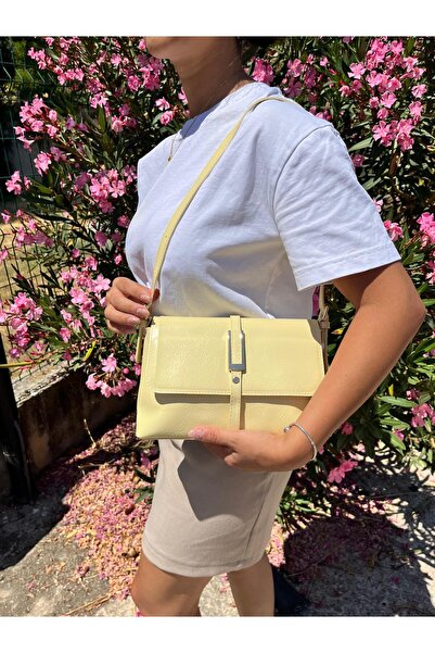 VAZIRADK حقيبة كتف فيلورا جلدية لامعة