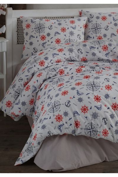 KÜBRAHOME'S Weekend Home 100% Cotton Single Personality Bedding Set Shipper Red
