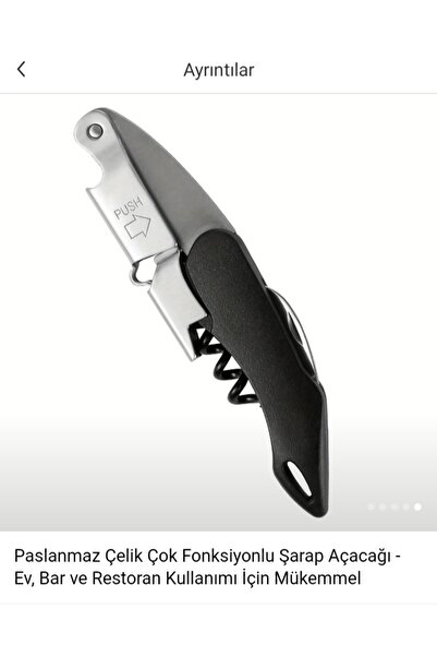 DENİZLİPAZAR Wine art tirbüşon çelik açacak